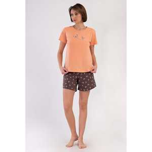 Chaqueta de dormir ovalada de manga corta con cuello redondo para mujer - Product Image 4