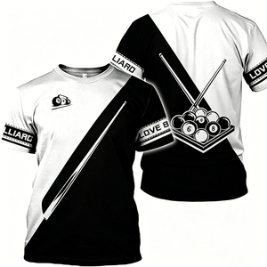 Camiseta S.Q.F para Hombre, Diseño 3D de Bola 8, Sublimación, Bloques de Color Diagonales, Dos Tonos, Manga Corta, Estilo Casual Deportivo, Ropa Urbana, Regalo - Product Image 4