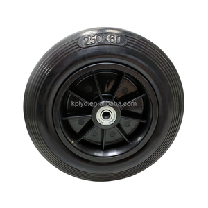 Fabrikdirekt <span class=keywords><strong>10</strong></span> Zoll solide Gummiräder Schwerlast industrielle seitlich befestigte Rollen - Product Image 4