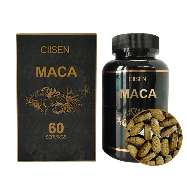 Maca-tabletas para el cuidado de la salud para hombre, mejora la habilidad de los hombres, mejora el 95% de los problemas físicos