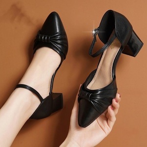 Sandali Estivi 2026 con Tacco Grosso e Cinturino Singolo, Stile Moderno Minimalista <span class=keywords><strong>Bao</strong></span> <span class=keywords><strong>Tou</strong></span>, Nuovi Antiscivolo con Tacco Alto e Suola Morbida - Product Image 4