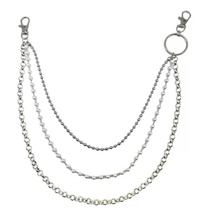 <b>Cool</b> Gold Plated Three-layer Chain Creative Pant Decoration Dress up Pearls Jewelry <b>Wallet</b> Chain Trendy Unisex - Product Image 4