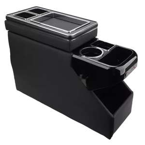 Boîte d'accoudoir universelle pour voiture CHENGHUI, rangée intermédiaire, VW T5/T6, <span class=keywords><strong>Peugeot</strong></span> <span class=keywords><strong>Traveller</strong></span>, Citroën Spacetourer, contreplaqué + cuir PU - Product Image 1