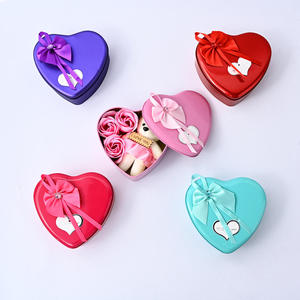 Fast Shipping <strong>Heart</strong> <strong>Shape</strong> Metal Packaging Candy Cookie Chocolate Cans Soap Rose Flower Valentines Day Gifts Tin <strong>Box</strong> - Product Image 4