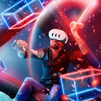 RGEEK Gameplay VR amélioré avec poignées étendues pour B-eat Saber Golf et les amateurs de tennis pour Meta Quest 3