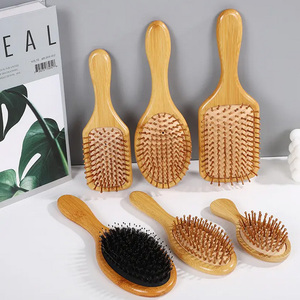 Cepillo de Pelo Desenredante de Alta Calidad, Ecológico, con Logotipo Iónico, Cojín de Aire, Mango de Bambú, Masaje - Product Image 3