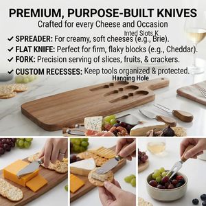 Planche à fromage en bois d'acacia, planches à charcuterie, cadeau pour couple, cadeau de pendaison de crémaillère, cadeau de mariage - Product Image 3
