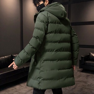 Abrigo Largo Grueso y Cálido de Moda <span class=keywords><strong>para</strong></span> <span class=keywords><strong>Hombre</strong></span> Parka Casual Ajustada con Capucha Chaqueta Larga de <span class=keywords><strong>Invierno</strong></span> <span class=keywords><strong>para</strong></span> <span class=keywords><strong>Hombre</strong></span> Acolchada de Algodón en Color Sólido - Product Image 6