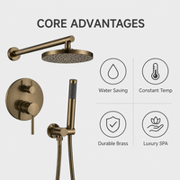 Ensemble de douche mural AMAXO avec mitigeur en céramique pour salle de bain, robinet de douche eau froide et chaude