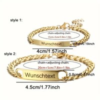 Pulsera con Barra de Nombre Personalizada, Pulseras con Nombre de Pareja Grabadas, Joyería a Juego de Acero Inoxidable Resistente al Agua, Regalo Personalizado