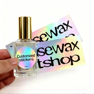 Etiquetas Adhesivas Holográficas Impermeables de 10 ml con Diseño Personalizado, Estampado Dorado <span class=keywords><strong>en</strong></span> Papel de Arte para Botellas de Vidrio - Product Image 1