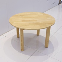 Table ronde en bois massif de 60 cm de diamètre, design contemporain pour la maison, le bureau, l'école et la chambre, écologique et durable