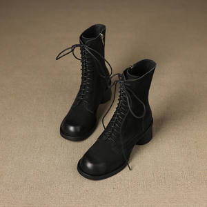 Bottines à talons épais, élégantes et polyvalentes, bottes fines mi-mollet pour l'automne et l'hiver - Product Image 2