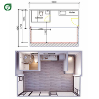 Maison préfabriquée mobile pliable de 20 pieds, conteneur préfabriqué pliable de 40 pieds avec salle de bain et cuisine