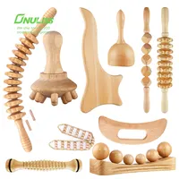 Outil de Massage en bois Anti-Cellulite, 15 pièces, sculpture du corps, tasse en bois rose, outil de Massage, thérapie en bois