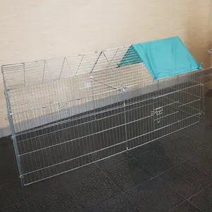 Cage pour animaux de compagnie, poulailler avec parasol, cage d'extérieur en fil métallique de haute qualité, facile à nettoyer, vente en gros