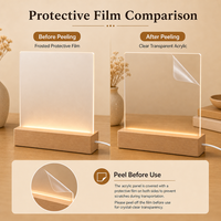 Base Lumineuse à Illusion 3D Rectangulaire en Bois de 5,9 Pouces pour Veilleuse, Support en Acrylique Transparent