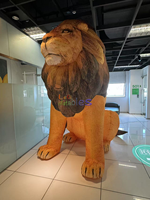 León Inflable Gigante Realista para Decoración de Eventos al Aire Libre, Animal Inflable para Parques Temáticos