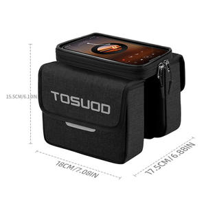 Bolsa para Tubo Superior de Bicicleta TOSUOD 2L de Doble Lado con Acceso Directo, Pantalla Táctil para Teléfono de 17 Pulgadas, Ligera, Duradera, con Cierre para Ciclismo - Product Image 5