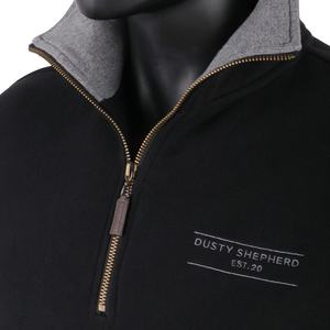 TOPSHOW Wholesale Custom Embroidered Logo High Neck Sweatshirt Hidden <b>Pocket</b> Fleece Cotton Quarter <b>Zip</b> Pullover <b>Hoodie</b> Men - Product Image 2