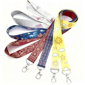 Custom Personalized Blank Polyester Badge Neck Straps Blank <b>Key</b> Printing Custom Lanyard With Buckle Adjustable - Product Image 1