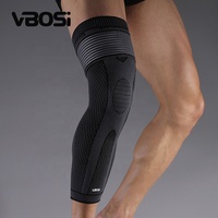 Manchon de compression long pour genou et mollet VBOSI 0267 avec sangle réglable, antidérapant, soutien complet de la jambe, respirant, tricoté, pour l'entraînement
