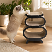 Grand grattoir pour chat en forme de gourde, lit en carton ondulé, tapis de griffage et de nettoyage des griffes, salon multi-niveaux luxueux