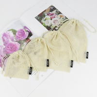 Mini pochette à cordon en filet avec logo personnalisé 9*12cm Sac en filet personnalisé en coton biologique