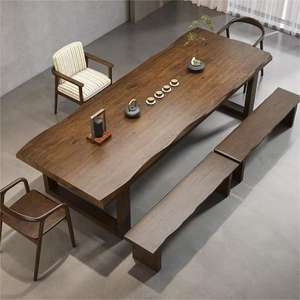 <b>Solid</b> <b>Wood</b> Dining <b>Table</b> Rectangle Stable Design For Home Tea Kung Fu Set Modern Style - Product Image 2