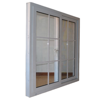 Ventana Corredera Horizontal de Vinilo con Marco Blanco y Doble Acristalamiento Insonorizado, Certificada por NFRC, con Diseño de Rejilla, para Uso Residencial