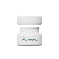 Pots cosmétiques rouges de bouteille de lotion de crème de visage en plastique de la forme ronde 50ml avec des couvercles pour l'emballage de soins de la peau