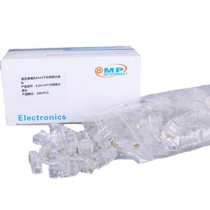 8P8C <b>RJ45</b> Network Crystal Head Cat5e 100 Pcs For Ethernet <b>Cable</b> Connection - Product Image 1