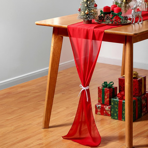 ผ้าคลุมโต๊ะงานแต่งงาน ผ้าชีฟองหรูหรา ขนาด 27x120 นิ้ว สำหรับงานเลี้ยงอาหารค่ำ - Product Image 6