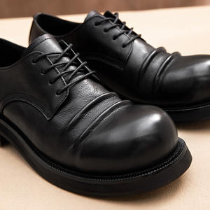 Elegantes Zapatos Oxford de Negocios Casuales para Hombre con Punta Cuadrada, Hechos de Cuero Genuino, Cierre con Cordones, Suela Gruesa Antideslizante y Desodorante - Product Image 2