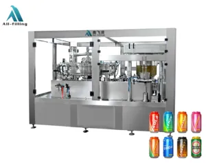 High quality bottle or canned soda water production line | 3 in 1 carbonated drink filling plant