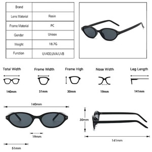 Custom Logo 2026 Fashion Retro Men PC <b>Small</b> <b>Frame</b> Punk Sun Glasses UV400 Rivets Oval Cat Eye <b>Sunglasses</b> for Women - Product Image 5