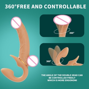 Amazon Offre Spéciale Sexuel Lesbien Vibrateur Portable Télescopique Vibration Double Gode Gode Gode Sangle Jouets Sexuels Adultes pour Femmes Lesbiennes - Product Image 3