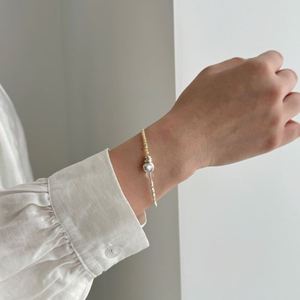 Dylam Unique Design <b>Charm</b> 925 Sterling Silver Rhodium Plated Bead Beaded Crystal Cateye Stone <b>Bangle</b> Bracelet for Women - Product Image 4