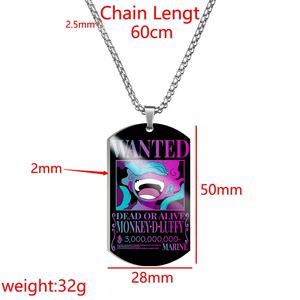 2025 nouveau Anime 1 pièce recherché collier coloré <span class=keywords><strong>en</strong></span> acier inoxydable pendentif collier argent perle charme femmes hommes anniversaire - Product Image 5