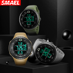 SMAEL 1237 Reloj de pulsera con logotipo de lujo para hombre Deporte al aire libre 30M Reloj cronógrafo impermeable Pantalla LED Alarma Cronómetro Banda de plástico - Product Image 5