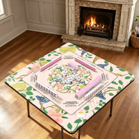 Tapis de Mahjong Américain Halloween en Boue de Diatomée, Style Chinois Fleurs et Oiseaux, Antidérapant, Luxe Moderne, Prix Usine