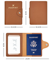 Portefeuille de voyage en PU tendance pour les voyages, porte-passeport en cuir PU avec boucle, grande capacité, logo personnalisé, cadeau promotionnel pour entreprise