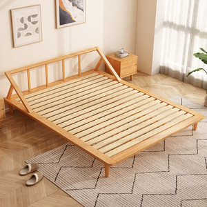 Cama de Plataforma Minimalista de Madera de Fresno de 1.8M con Cabecera Suave, Estilo Nórdico, Cama Doble para Dormitorio Principal - Product Image 2