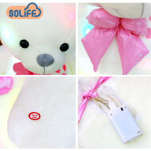 Hot tùy chỉnh đáng yêu đầy màu sắc nhồi bông gấu bông búp bê LED Light up teddy <span class=keywords><strong>bear</strong></span> đồ chơi sang trọng - Product Image 4