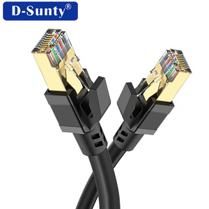 Câble Ethernet D-Sunty Cat8 2000 MHz 40 Gbit/s SFTP blindé 26AWG en cuivre massif, cordon de raccordement RJ45 en PVC pour réseau LAN extérieur - Product Image 5