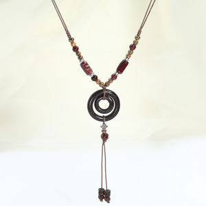 Nouveau Collier en Céramique Style Rétro National, Chaîne de Pull Perlée, Pendentif Style Ancien pour Femme - Product Image 6