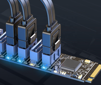 TEKET-placa base industrial integrada, minipcie GEN3 M.2 m-key NVME a 6 puertos SATA, 16Gbps, NAS SSD RAID