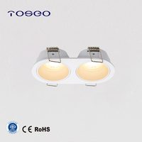 Downlight double tête en aluminium moulé sous pression IP20 MR11 GU10, dimensions de découpe : 103x52mm, ampoule avant remplaçable