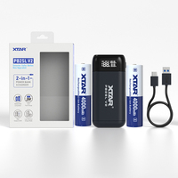 Kit de boîtier de chargeur de batterie USB DIY pour Power Bank 18650 20700 21700 avec charge rapide et 2 batteries 18650 4000mAh