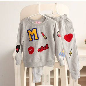 Conjuntos de Ropa para Niñas al por Mayor, Primavera-Otoño, Ropa Infantil en Oferta, Conjuntos con Estampado de Lápiz Labial - Product Image 5